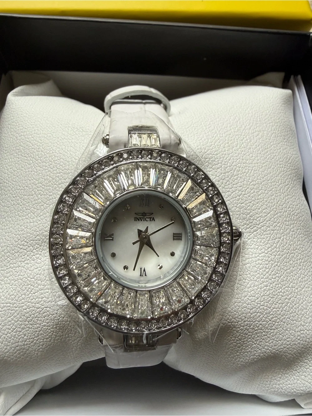 Invicta NIB Celestrial Women's White Crystal Bezel Watch